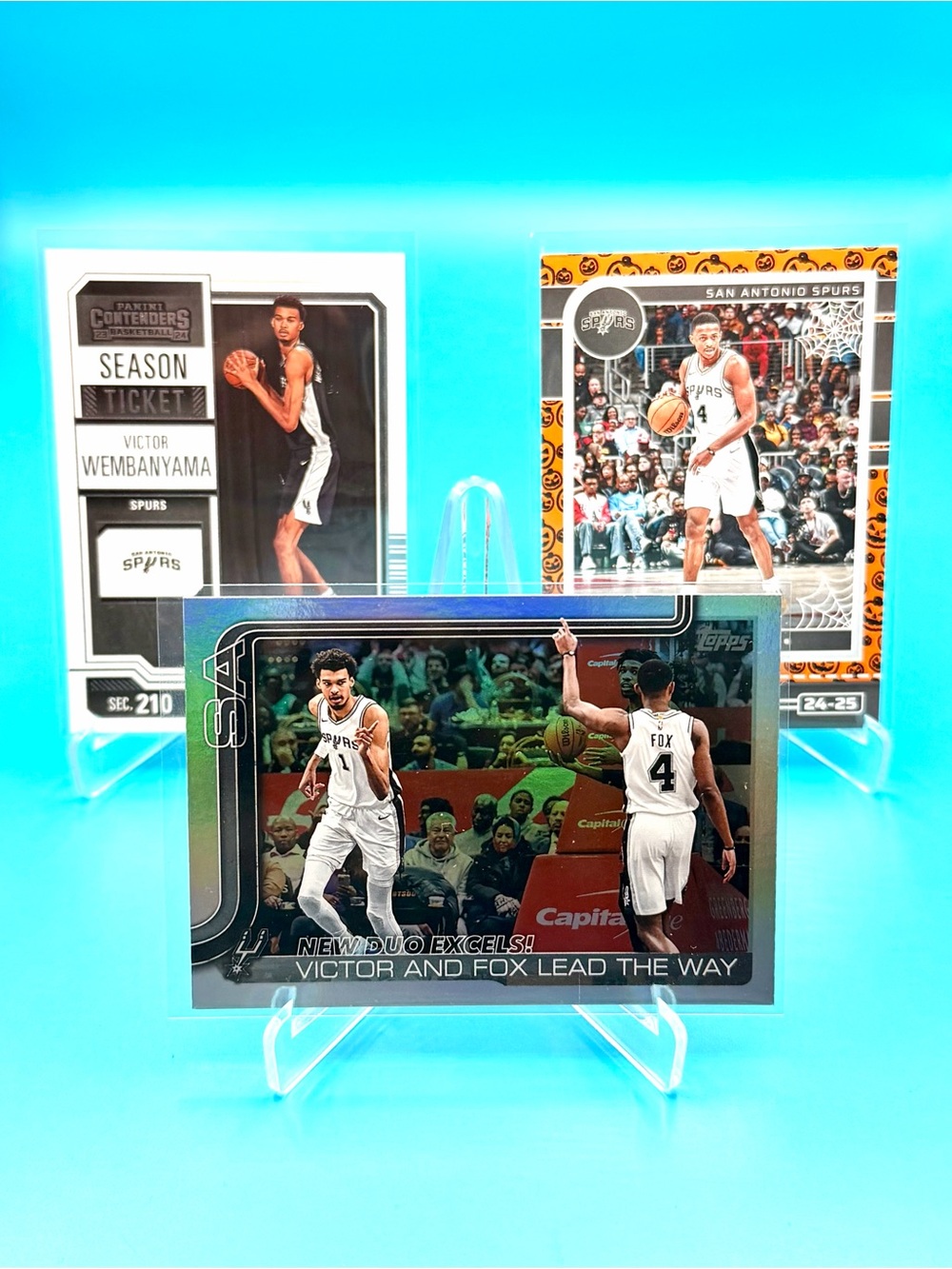 🔥Spurs Lot! Silver Team Card Refractor + Victor Rookie + Pumpkins Tribute! 🤩